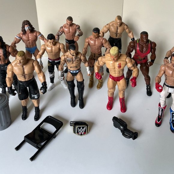 WWE Action Figures 12 Wrestlers 11 Mattel 1 Jakks Brand - Picture 3 of 7